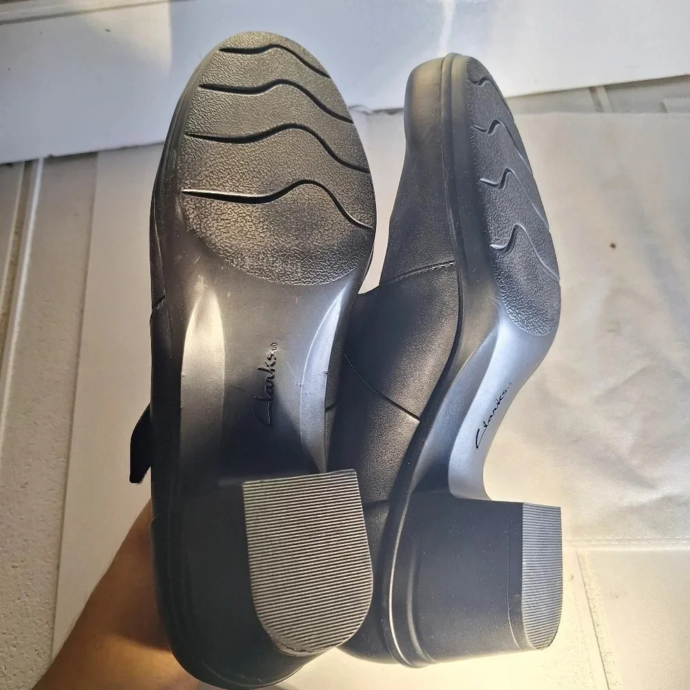 Clarks Collection Ultimate Comfort Emslie Lulin Pump Black Mary Jane Heel Sz 10 - Picture 7 of 8